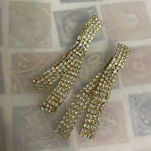 Long gold earrings